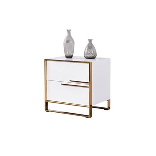 GENHAOSAN Nachttisch Postmoderner Nachttisch, einfacher Wohnzimmer-Zweischicht-Schubladenschrank, Schlafzimmer-Nachttisch, Kleiner Schrank Schlafzimmermöbel(A) von GENHAOSAN