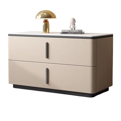 GENHAOSAN Nachttisch Schlichter, Moderner, Minimalistischer Nachttisch Aus Schiefer Im Cremefarbenen Stil Schlafzimmermöbel(1,50cm) von GENHAOSAN