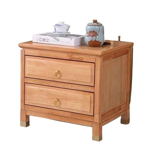 GENHAOSAN Nachttisch aus Massivholz, Nachttisch, chinesischer Stil, Schlafzimmer, Aufbewahrungsschrank, dunkles Schlafzimmermöbel (2) von GENHAOSAN
