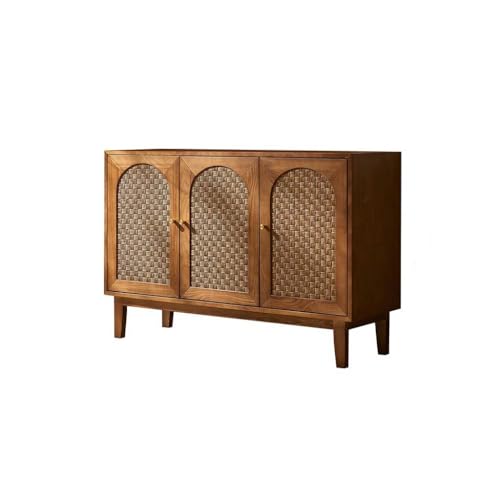 Küchenschrank Holz Rattan Kommode Küche Sideboard Wohnzimmer Teeschrank Aufbewahrungsschrank Moderner Eingangsbereich Flur Schrank Buffetschrank von GENHAOSAN