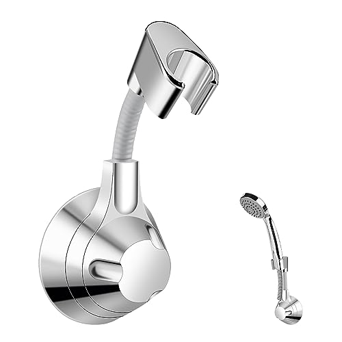 Duschkopfhalterung Ohne Bohren Saugnapf Handbrause Halterung Verstellbar 360°Drehbar Duschhalterung Brausehalter Selbstklebender Duschkopfhalter Duschbrause Halterung Duschkopf Shower Head Holder von GENHH