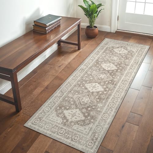 GENIMO Boho Teppich Flur 80x200CM, Braun Küche Teppich, Waschbar Vintage Läufer Flur, Anti-Rutsch-Teppiche für Schlafzimmer Bad Eingang Korridor GENIMO Boho Teppich Flur 80x200CM, Braun Küche Teppich, Waschbar Vintage Läufer Flur, Anti-Rutsch-Teppiche für Schlafzimmer Bad Eingang Korridor von GENIMO