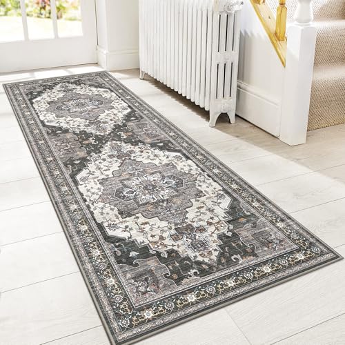 GENIMO Teppichläufer für Flur, maschinenwaschbar, rutschfest, Vintage-Blumenmuster, Patchwork-Läufer, dünner niedriger Flor, Chenille, Teppichläufer für Eingangsbereich, Küche, Bad, Schlafzimmer GENIMO Teppichläufer für Flur, maschinenwaschbar, rutschfest, Vintage-Blumenmuster, Patchwork-Läufer, dünner niedriger Flor, Chenille, Teppichläufer für Eingangsbereich, Küche, Bad, Schlafzimmer von GENIMO
