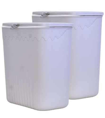 GENIO IN CASA 2er Set Mülleimer Küche Unterschrank zum Aufhängen 12L - Biomülleimer Hängend Küche, Bad und Büro - Küchenabfalleimer für Mülltrennung (2x Grau) von GENIO IN CASA