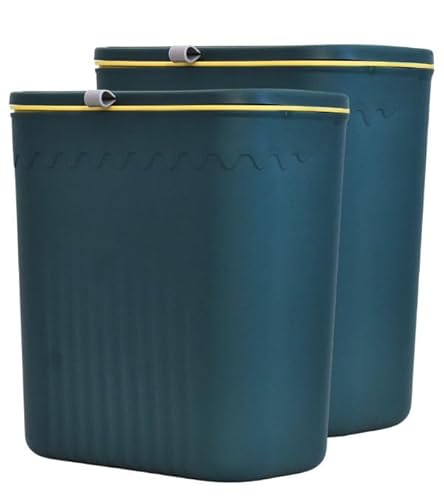 GENIO IN CASA 2er Set Mülleimer Küche Unterschrank zum Aufhängen 12L - Biomülleimer Hängend Küche, Bad und Büro - Küchenabfalleimer für Mülltrennung (2x Grün) von GENIO IN CASA