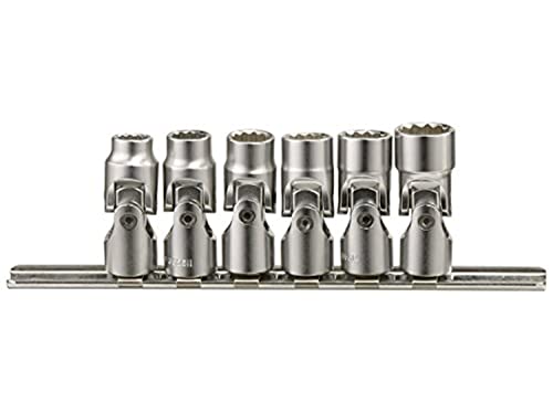 Genius Tools 6-teiliges SAE-Universal-Handsteckschlüssel-Set (1/4-Zoll-Antrieb) (12-kant), CR-V-Stahl – US-206S von GENIUS TOOLS