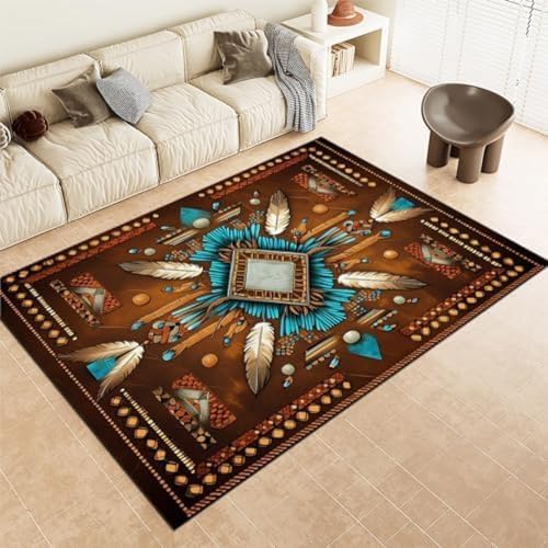 Brown Area Teppiche Indische Geometrische Figuren Maschin, Brown Area Teppiche Indische Geometrische Figuren Maschin, von GENMIP