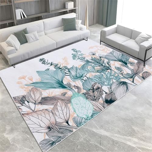 GENMIP Botanische Illustration Fläche Teppiche Abstrakte Wildblumenmaschinenwaschable Teppich Weiche Flauschige Nicht Rutschende Kurzhaufen Teppich Für Wohnzimmer Schlafzimmer Esszimmer Küchenbüro & GENMIP Botanische Illustration Fläche Teppiche Abstrakte Wildblumenmaschinenwaschable Teppich Weiche Flauschige Nicht Rutschende Kurzhaufen Teppich Für Wohnzimmer Schlafzimmer Esszimmer Küchenbüro & von GENMIP
