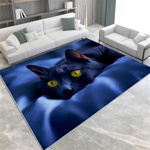 GENMIP Dunkle Grauzone Teppiche Tier Katze Waschmaschine Teppich Nicht Rutscher Akzent Teppich Für Wohnzimmer Schlafzimmer Home Office Küchendekoration, GENMIP Dunkle Grauzone Teppiche Tier Katze Waschmaschine Teppich Nicht Rutscher Akzent Teppich Für Wohnzimmer Schlafzimmer Home Office Küchendekoration, von GENMIP