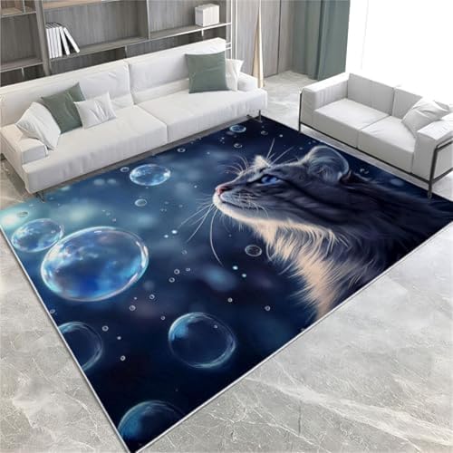 GENMIP Fantasy Style Area Teppiche Haustier Katze Maschine Waschbar Teppich Weiche Flauschige, Rutschende Kurzhaufen Teppich Für Wohnzimmer Schlafzimmer Esszimmer Küchenbüro & von GENMIP