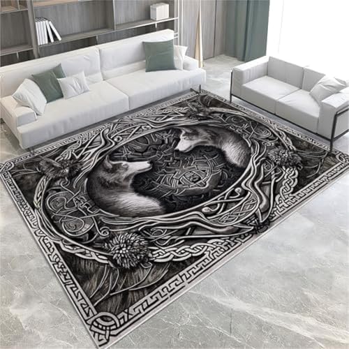 Schwarze Teppich Teppiche Celtic Line Wolf Weich, von GENMIP