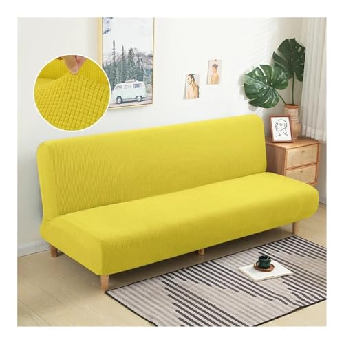 GENODA Vliesstoff Ohne Armlehne Einfarbig Sofa Abdeckung Ohne Armlehne Große Flexible Faltbare Möbel Wohnkultur Sofa Abdeckung (Gelb, S 120-155cm) von GENODA