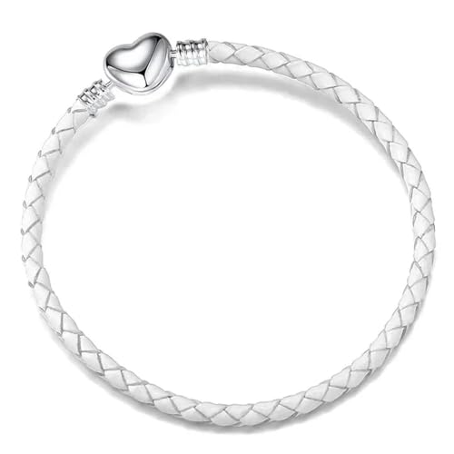 GENPICONG 1 Stück Lederseilarmband Sashion Basic Chain Fit Orinigal Pandora Damenschmuck Geschenke zum Valentinstag von GENPICONG