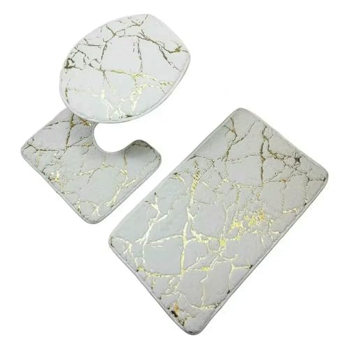 GENPICONG 3-teilig/Set Badezimmer-Set Rutschfester Toilettenteppich Duschvorleger Marmor Toilettendeckelbezug Badezimmerteppich Badematte Badezimmer GENPICONG 3-teilig/Set Badezimmer-Set Rutschfester Toilettenteppich Duschvorleger Marmor Toilettendeckelbezug Badezimmerteppich Badematte Badezimmer von GENPICONG