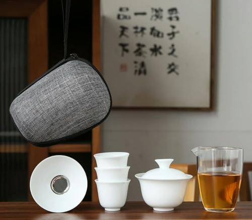 GENPICONG Porcelain Service Gaiwan Tea Cups Mug of Tea Ceremony Teapot Chinese Portable Kung Fu Travel Tea Set Ceramic Teacup with Filter von GENPICONG