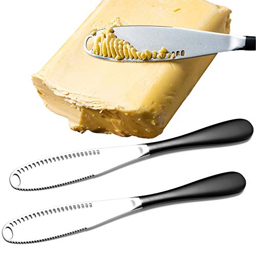 Buttermesser für kalte Butter, Edelstahl, 3-in-1, Küchenhelfer und -werkzeuge, Messer, Multifunktions-Buttermesser, 2 Stück von GENRICE
