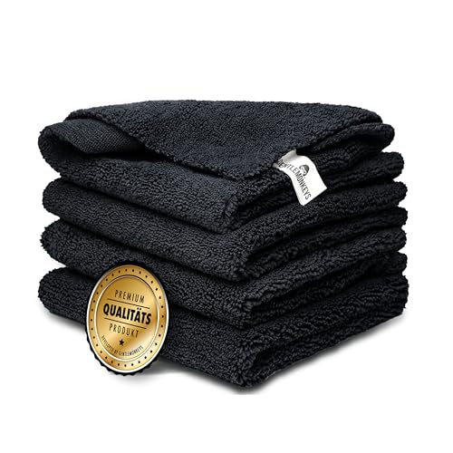 GENTLEMONKEYS Mikrofasertücher Auto (4er Set) • Ultraweiche & saugstarke Doppelflor Trockentücher • Poliertücher für lackschonende & kratzfreie Autopolitur & Autopflege • 40x40cm von GENTLEMONKEYS