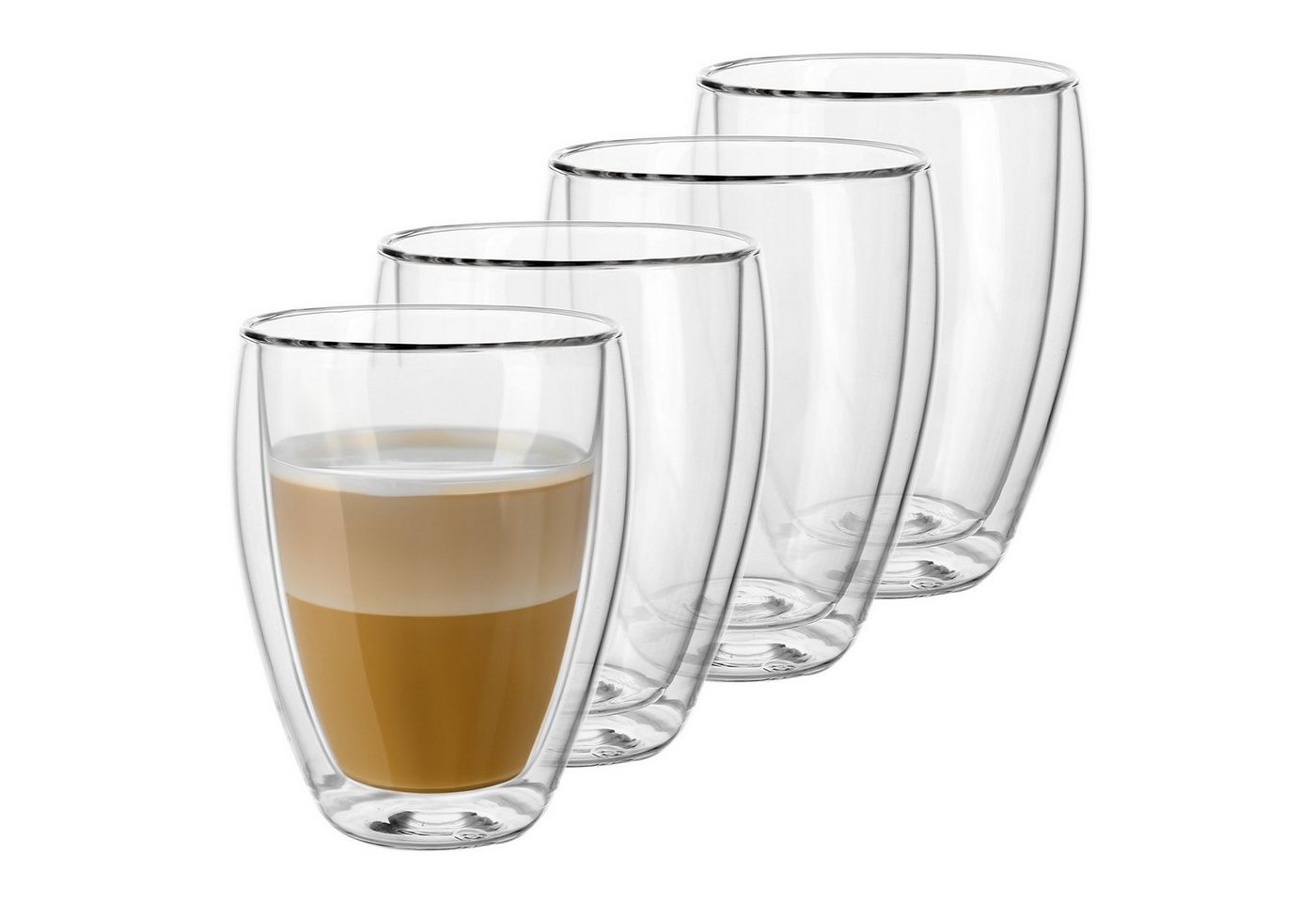 GENTOR Gläser-Set GENTOR Glas Set Doppelwandige Gläser 2er Set Wasserglas Saftglas Krist, 2-teilige Cappuccino Glas 250ml von GENTOR