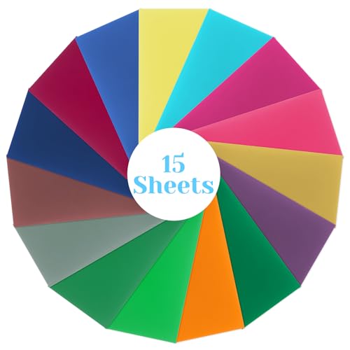 15 Stück Plotterfolie Vinyl Selbstklebend, 14 x 30,5cm Vinylfolie Plotter Zubehör Selbstklebende Folie Klebefolie für Cricut Joy Maker 3 Zubehör Folie Extra Silhouette DIY Dekoration von GENZYRE