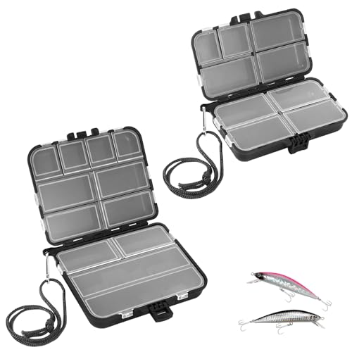 2 Stücke Köderbox Angeln, Angelbox Wasserdicht Tackle Box Angeln Angelkoffer Angelzubehör mit Einzelne Fächer einstellbar für Angel Zubehör Koffer Berger Tasche Zite Fishing Angeltasche Angelblei 2 Stücke Köderbox Angeln, Angelbox Wasserdicht Tackle Box Angeln Angelkoffer Angelzubehör mit Einzelne Fächer einstellbar für Angel Zubehör Koffer Berger Tasche Zite Fishing Angeltasche Angelblei von GENZYRE