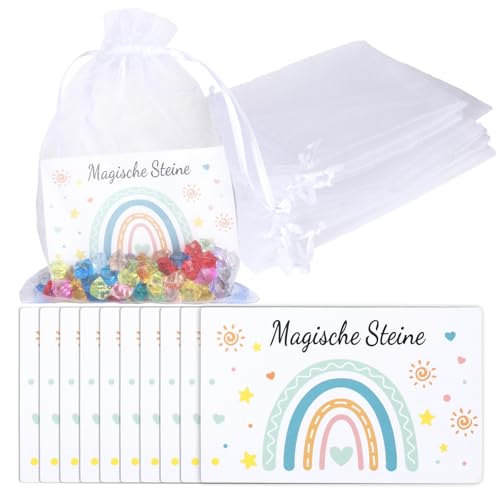 20 Set Glückssteine für Kinder Party-Mitgebsel Mitbringsel Mitgebsel Kindergeburtstag Gastgeschenke Geburtstag Kommunion Kleine Geschenke Jungen Glückssteing Lücksbringer Edelsteine für Kinder von GENZYRE