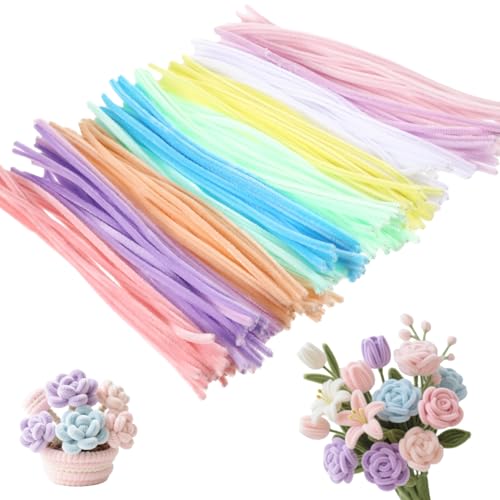 200 Stück Pfeifenputzer zum Basteln Blumen, 30cm Pfeifenreiniger zum Basteln Blumen Set bastelsachen Pipe Cleaner Flower Set Chenilledraht Bastelmaterial Bastelzubehör Rose Grün Macaron-Farbe für Deko 200 Stück Pfeifenputzer zum Basteln Blumen, 30cm Pfeifenreiniger zum Basteln Blumen Set bastelsachen Pipe Cleaner Flower Set Chenilledraht Bastelmaterial Bastelzubehör Rose Grün Macaron-Farbe für Deko von GENZYRE