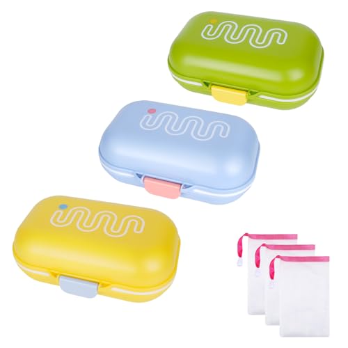 3 Stück Seifendose Reise Seifenbox Seifenschale mit Ablauf Abtropfgitter Deckel Seifenbeutel Kunststoff Reisen Travel Soap Box Soapi Seifenhalter Soapbox Seifenkiste Klein Für Störtebekker Seife von GENZYRE