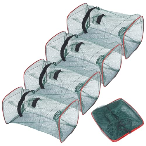 4 Stück Fischreuse, Krebsreuse Setzkescher Gummiert Senke Reuse Fisch Köderfischsenke Fischfalle Köderfischreuse Krebsreuse Flusskrebse Kann Gefaltet Angelkescher für Senke Angeln, Krebsfalle 4 Stück Fischreuse, Krebsreuse Setzkescher Gummiert Senke Reuse Fisch Köderfischsenke Fischfalle Köderfischreuse Krebsreuse Flusskrebse Kann Gefaltet Angelkescher für Senke Angeln, Krebsfalle von GENZYRE