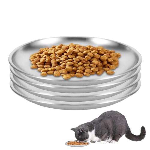 4 Stück Katzennapf Flach, Trinknapf Futternapf Katze Napf Katzenteller Katzennäpfe Edelstahl Katzen Teller Katzenfutter Napf Näpfe Napfset Katzenfressnapf Cat Bowl Hundenapf 4 Stück Katzennapf Flach, Trinknapf Futternapf Katze Napf Katzenteller Katzennäpfe Edelstahl Katzen Teller Katzenfutter Napf Näpfe Napfset Katzenfressnapf Cat Bowl Hundenapf von GENZYRE