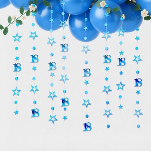 Deko 18. Geburtstag Mädchen, 4 Stück 18 Geburtstag Deko MädchenGeburtstagsdeko 18 Mädchen Junge Stern DekoGlitzerne Girlande Happy Birthday Hintergrund Buntes Banner Sterne Blau 3 Meter Deko 18. Geburtstag Mädchen, 4 Stück 18 Geburtstag Deko MädchenGeburtstagsdeko 18 Mädchen Junge Stern DekoGlitzerne Girlande Happy Birthday Hintergrund Buntes Banner Sterne Blau 3 Meter von GENZYRE