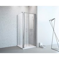 GEO Doppelpendeltür, Höhe: 195 cm, edelsilber, Scheibenstärke: 6 mm - silberfarben GEO Doppelpendeltür, Höhe: 195 cm, edelsilber, Scheibenstärke: 6 mm - silberfarben von GEO