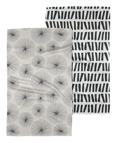 GEOMETRY Küchen-Geschirrtücher – schnell trocknende Mikrofaser-Geschirrtücher für die Küche (Linework, 45,7 x 76,2 cm, 2 Stück) von GEOMETRY