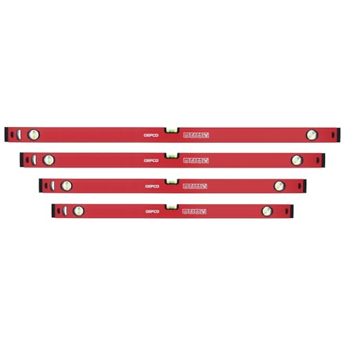 GEPCO 4-tlg Satz Profi Wasserwaagen 100 + 120 + 150 + 180 cm Aluminium 1.2 mm Richtwaage Messwaage Bauwaage 3 Libellen GEPCO 4-tlg Satz Profi Wasserwaagen 100 + 120 + 150 + 180 cm Aluminium 1.2 mm Richtwaage Messwaage Bauwaage 3 Libellen von GEPCO Advanced Technology