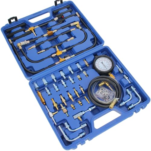 GEPCO Benzin Drucktester Druckprüfer Einspritzanlage Werkzeug Kompression Prüfer 0-8 BAR 120Psi kompatibel mit Mercedes BMW Audi Honda Ford Isuzu Saab Toyota Mazda Renault Peugeot Opel Vauxhall usw. von GEPCO Advanced Technology