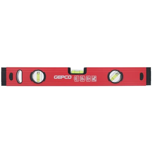 GEPCO Wasserwaage Industrie 30-180 cm Aluminium 1.2 mm Richtwaage Messwaage Bauwaage 3 Libellen Messtoleranz: 0,5mm/m 40 cm von GEPCO Advanced Technology