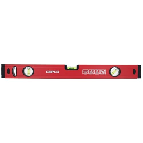 GEPCO Wasserwaage Industrie 30-180 cm Aluminium 1.2 mm Richtwaage Messwaage Bauwaage 3 Libellen Messtoleranz: 0,5mm/m 50 cm von GEPCO Advanced Technology