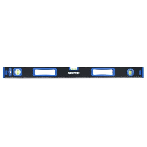 GEPCO Wasserwaage Industrie 60 80 120 200 cm Aluminium 0.8 mm Richtwaage Messwaage Bauwaage 3 Libellen Lineal 2 Griffe Magnetisch Messtoleranz: 0,5mm/m 80 cm von GEPCO Advanced Technology