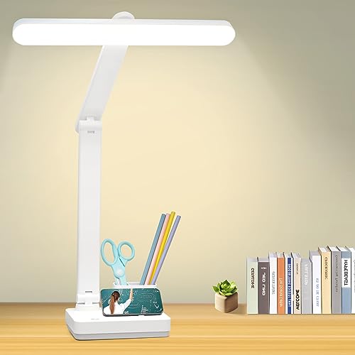 Schreibtischlampe kinder Tischlampe Leselampe Kabellos Aufladbar Große Batterie 4000mAh,Hohe Nachttischlampe Helle 60 LED 8W/Touch Dimmbar/Multifunktional für Zuhause,Schlafzimmer,Büro,Wohnheim von GEPROSMA