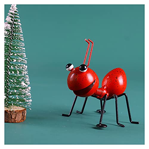 Eisen-Ameisen-Figur, Gartendekoration, Hofdekoration, Ameise mit schüttelndem Kopf, lebendige Outdoor-Ornament, Urlaubsdekoration (10 x 8,5 x 10 cm) von GEQIAN