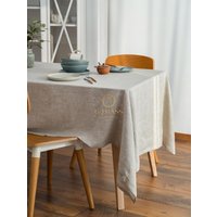 Natur Melange Stonewashed Leinen Tischdecke | 100% Reines Nachhaltige 2025 Eco-Luxury-Kollektion Handgefertigt in Boston Von G-Erass von GERASS
