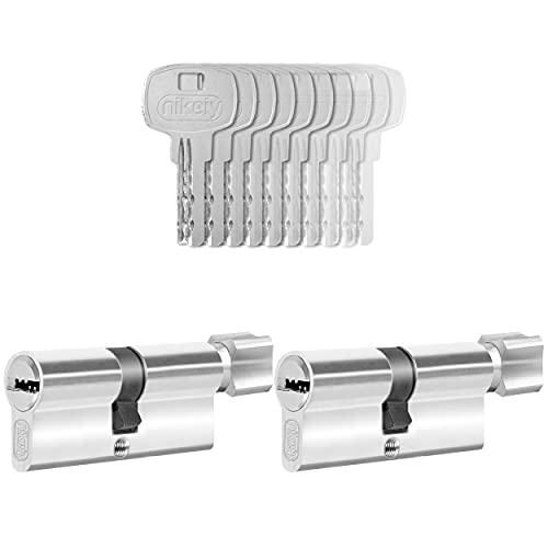 GERCAR 2x Knaufzylinder gleichschließend 2 Schließzylinder 45/45 inkl. 10 Schlüssel - 90 mm - Türschloss Zylinderschloss mit N+G Funktion gleichschliessendes 2er Set - Länge: 90mm A:45 B:45 GERCAR 2x Knaufzylinder gleichschließend 2 Schließzylinder 45/45 inkl. 10 Schlüssel - 90 mm - Türschloss Zylinderschloss mit N+G Funktion gleichschliessendes 2er Set - Länge: 90mm A:45 B:45 von GERCAR