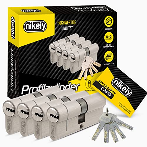 GERCAR Pro+ 4er Set Profil-Zylinder gleichschließend 35/35 - N+G Schließzylinder mit Not- und Gefahrenfunktion - Zylinderschloss mit Bohrschutz und 10 Schlüssel mit CodeCard | 70 mm | A:35 B:35 | 4 x GERCAR Pro+ 4er Set Profil-Zylinder gleichschließend 35/35 - N+G Schließzylinder mit Not- und Gefahrenfunktion - Zylinderschloss mit Bohrschutz und 10 Schlüssel mit CodeCard | 70 mm | A:35 B:35 | 4 x von GERCAR