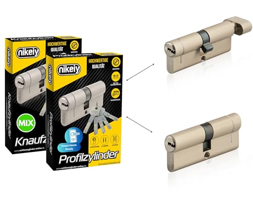GERCAR Pro+ Schließzylinder 2er Set gleichschließend und frei kombinierbar 2 Profilzylinder mit N+G oder Knaufzylinder inkl. 10 Schlüssel - Schließanlage zusammenstellen frei konfigurieren von GERCAR