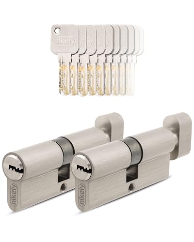 GERCAR Pro 2x Knaufzylinder 45/45 gleichschließend Set 2 Schließzylinder mit Knauf inkl. 10 Schlüssel - 90 mm Türschloss Zylinderschloss 2er Zylinder - Länge: 90mm, A:45 B:45 - Messing matt massiv GERCAR Pro 2x Knaufzylinder 45/45 gleichschließend Set 2 Schließzylinder mit Knauf inkl. 10 Schlüssel - 90 mm Türschloss Zylinderschloss 2er Zylinder - Länge: 90mm, A:45 B:45 - Messing matt massiv von GERCAR