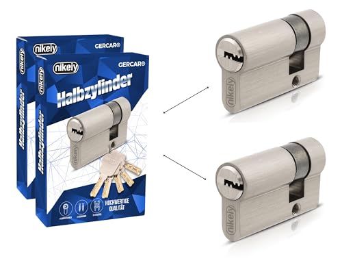 GERCAR Pro Gleichschließend 2x Halbzylinder 30/10 Set 2x Garagentor Profil-Halbzylinder inkl. 10 Schlüssel - 40 mm Garagentorschloss 2er Zylinder - Länge: 40mm, A:30 B:10 - Schließsystem GERCAR Pro Gleichschließend 2x Halbzylinder 30/10 Set 2x Garagentor Profil-Halbzylinder inkl. 10 Schlüssel - 40 mm Garagentorschloss 2er Zylinder - Länge: 40mm, A:30 B:10 - Schließsystem von GERCAR