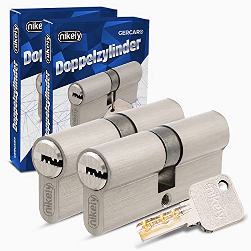 GERCAR Pro Gleichschließend 2x Schließzylinder 30/30 Set 2 Profilzylinder inkl. 10 Schlüssel - 60 mm Türschloss Zylinderschloss 2er Zylinder - Länge: 60mm, A:30 B:30 - Messing matt massiv GERCAR Pro Gleichschließend 2x Schließzylinder 30/30 Set 2 Profilzylinder inkl. 10 Schlüssel - 60 mm Türschloss Zylinderschloss 2er Zylinder - Länge: 60mm, A:30 B:30 - Messing matt massiv von GERCAR