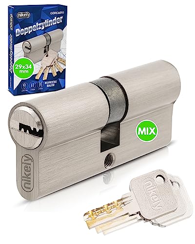 GERCAR Pro Schließanlage DIY MIX Profilzylinder 29/34 Schließzylinder gleichschließend nach wunsch kombinierbar - Zylinderschloss 63 mm A:29 B:34 - selbst zusammenstellen mit einem Schlüssel von GERCAR