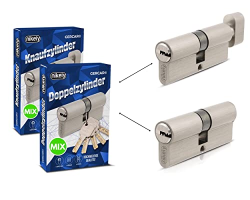 GERCAR Pro Schließzylinder MIX 2er gleichschließend nach Wunsch kombinierbar aus 2 Profilzylinder oder Knaufzylinder 60/70 / 80/90 mm inkl. 10 Schlüssel - One Key System frei konfigurieren GERCAR Pro Schließzylinder MIX 2er gleichschließend nach Wunsch kombinierbar aus 2 Profilzylinder oder Knaufzylinder 60/70 / 80/90 mm inkl. 10 Schlüssel - One Key System frei konfigurieren von GERCAR