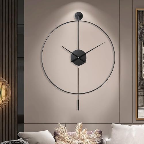 GERHWASH Wanduhr, 60cm Moderne Wanduhr, minimalistisches Design Quartz Lautlos wanduhren für Wohnzimmer, Küche, Büro, Schlafzimmer ﻿ von GERHWASH