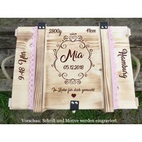 Erinnerungskiste "Märchenhaft" Personalisiert Mit Gravur Für Mädchen/Erinnerungsbox Holzbox Babygeschenk von GERILYS